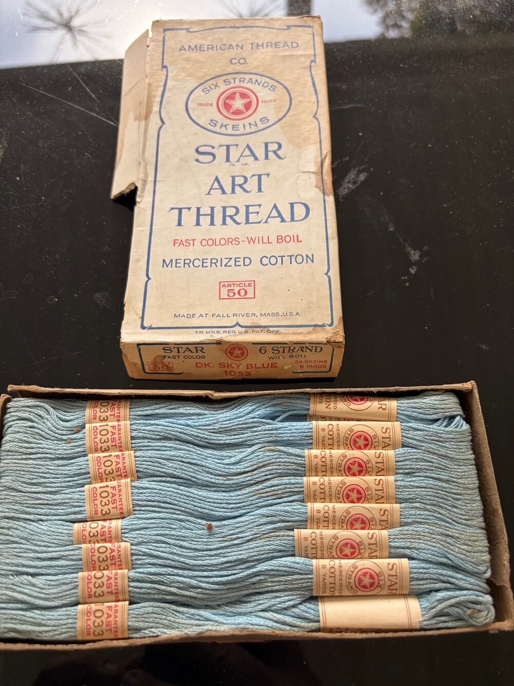 Star six strand Tread 8 yard strand- #1033 Dk Sky blue
